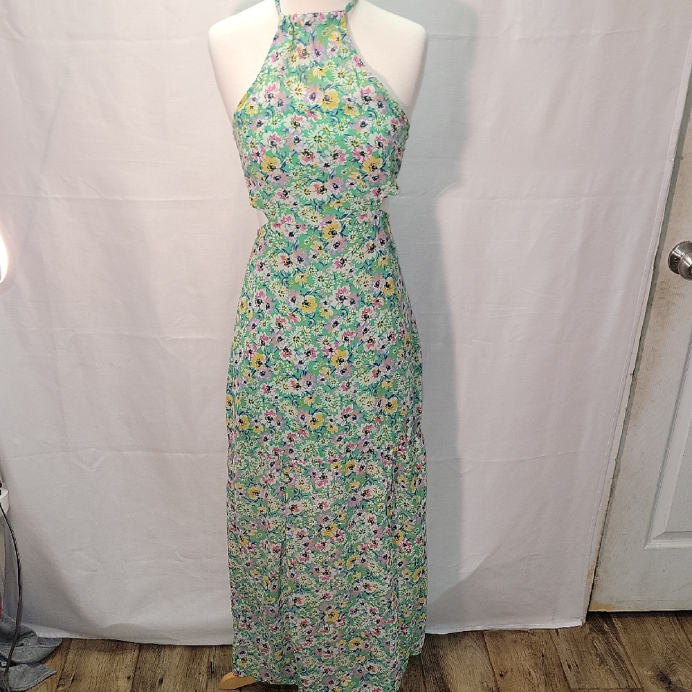 H&M Green Floral Maxi Dress